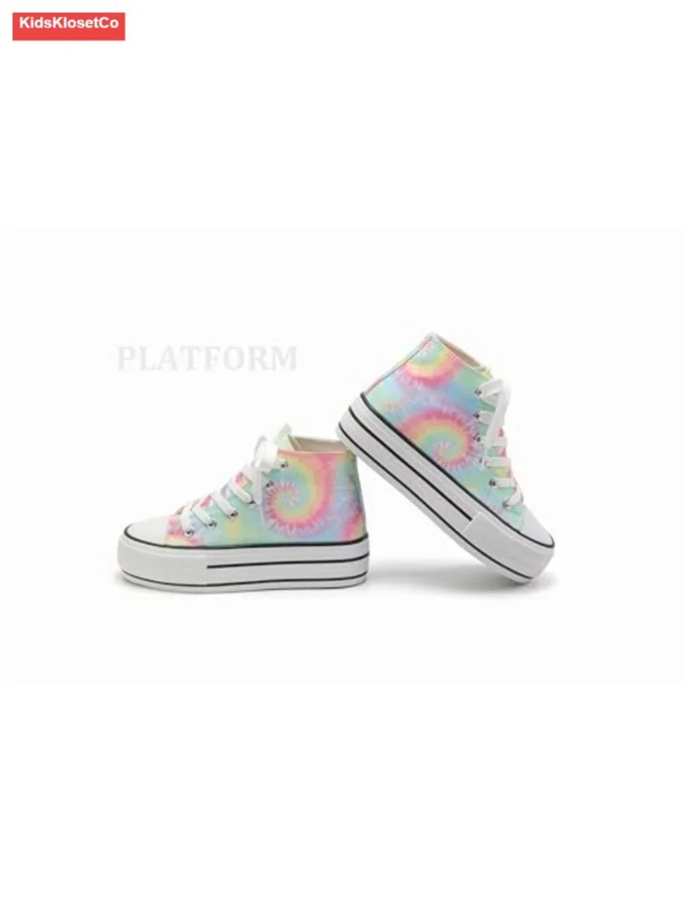 Girls Platform Canvas Sneakers Low High Top Lace-up Casual Fashion Shoes